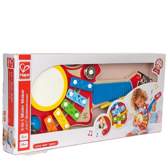 Hape 6-in-1 Guitar Band Musical Instrument Brand New For Age 18 Months - Picture 1 of 14